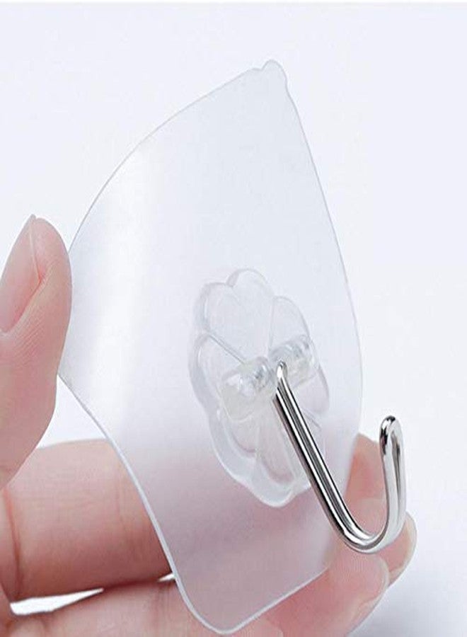BHOOLU&GOOLU Plastic P S Retail Strong Transparent Wall Hooks Suction Cup Sucker Hanger, Transparent (10) - Image 1